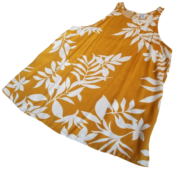 Old Navy Tops - Old Navy Mustard Yellow Floral Sleeveless Top, M/Tall